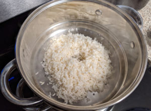 sticky rice in steamer