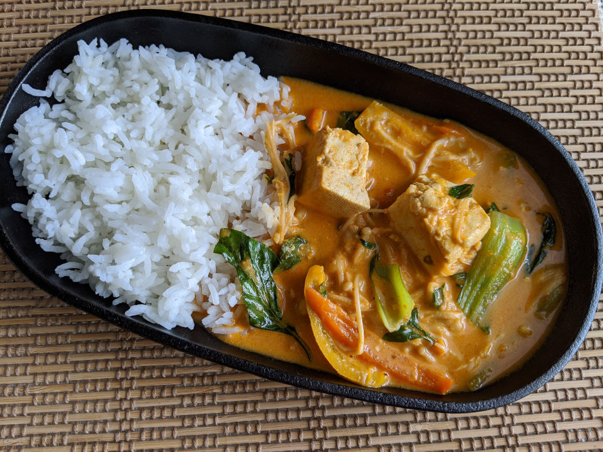 Vegan Panang curry using Red curry paste! - Plateful of veggies