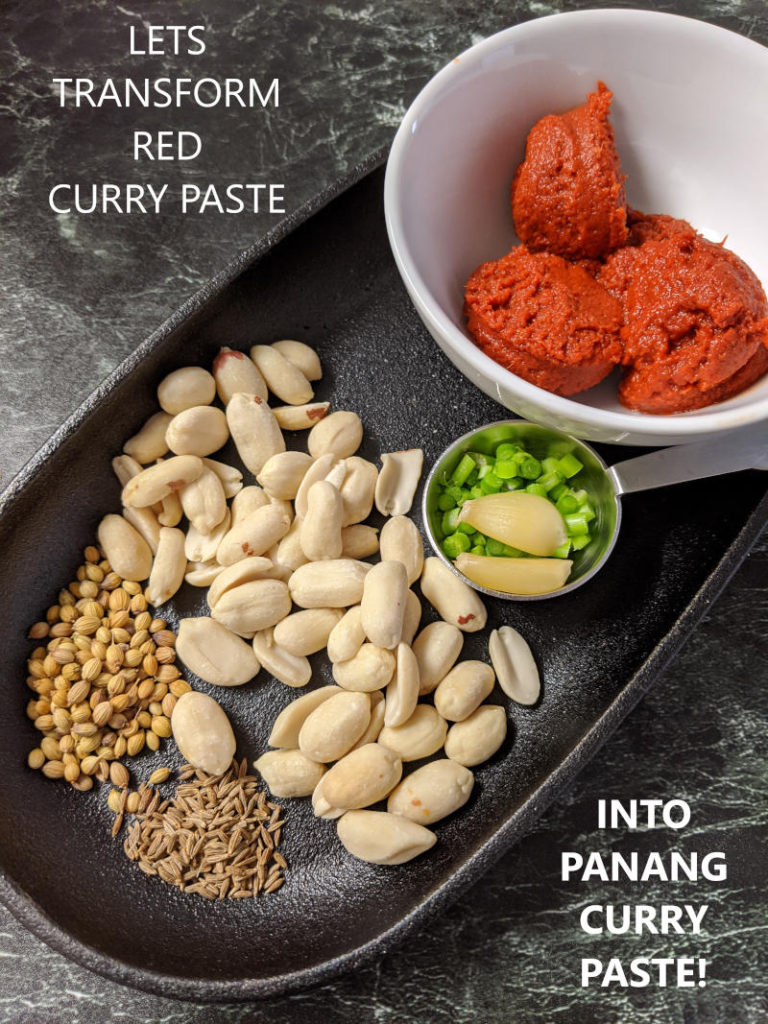 Transform red curry paste into panang curry paste