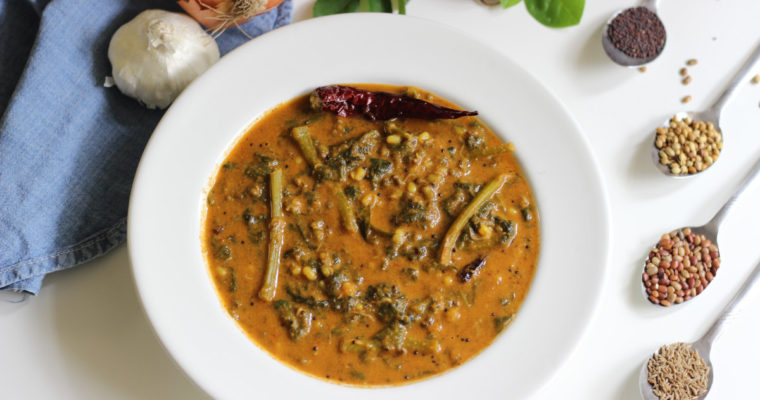 Malabar spinach curry | basale soppu sambar