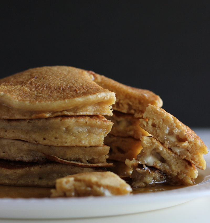 texture of vegan whole wheat pancakes