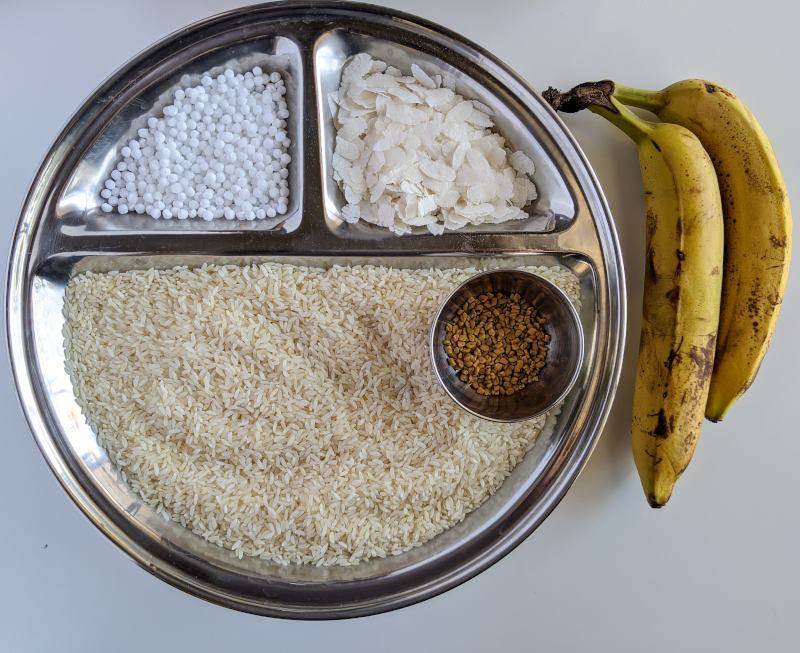 ingredients for banana dosa