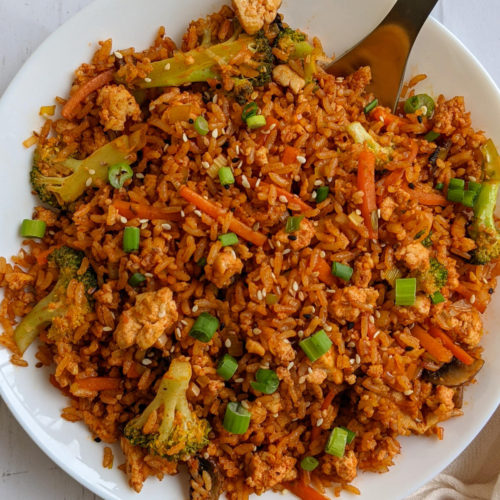 vegan gochujang fried rice
