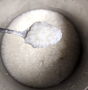 Thickness of instant pot congee after pressure release.